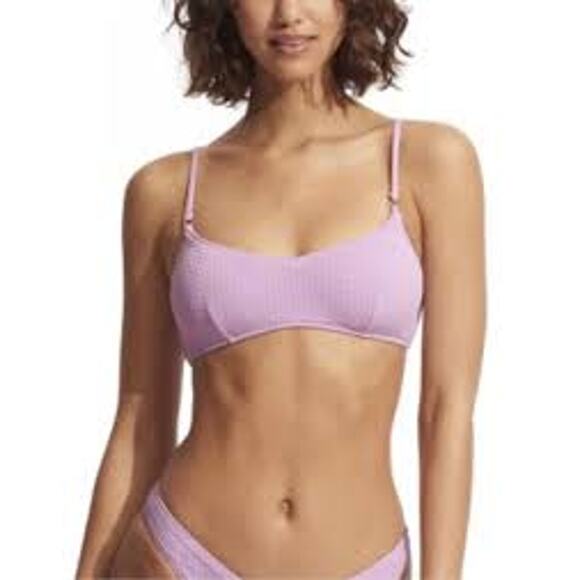 SEAFOLLY Sea Dive Hipster Pant BOTTOM ONLY Lilac Purple Size US 10 Medium NEW - Picture 9 of 13